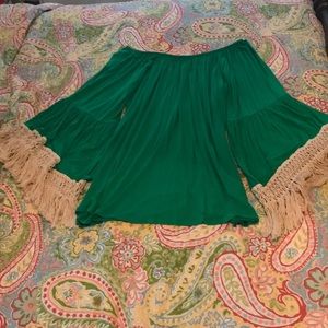 Woven Large Bell Sleeve Top